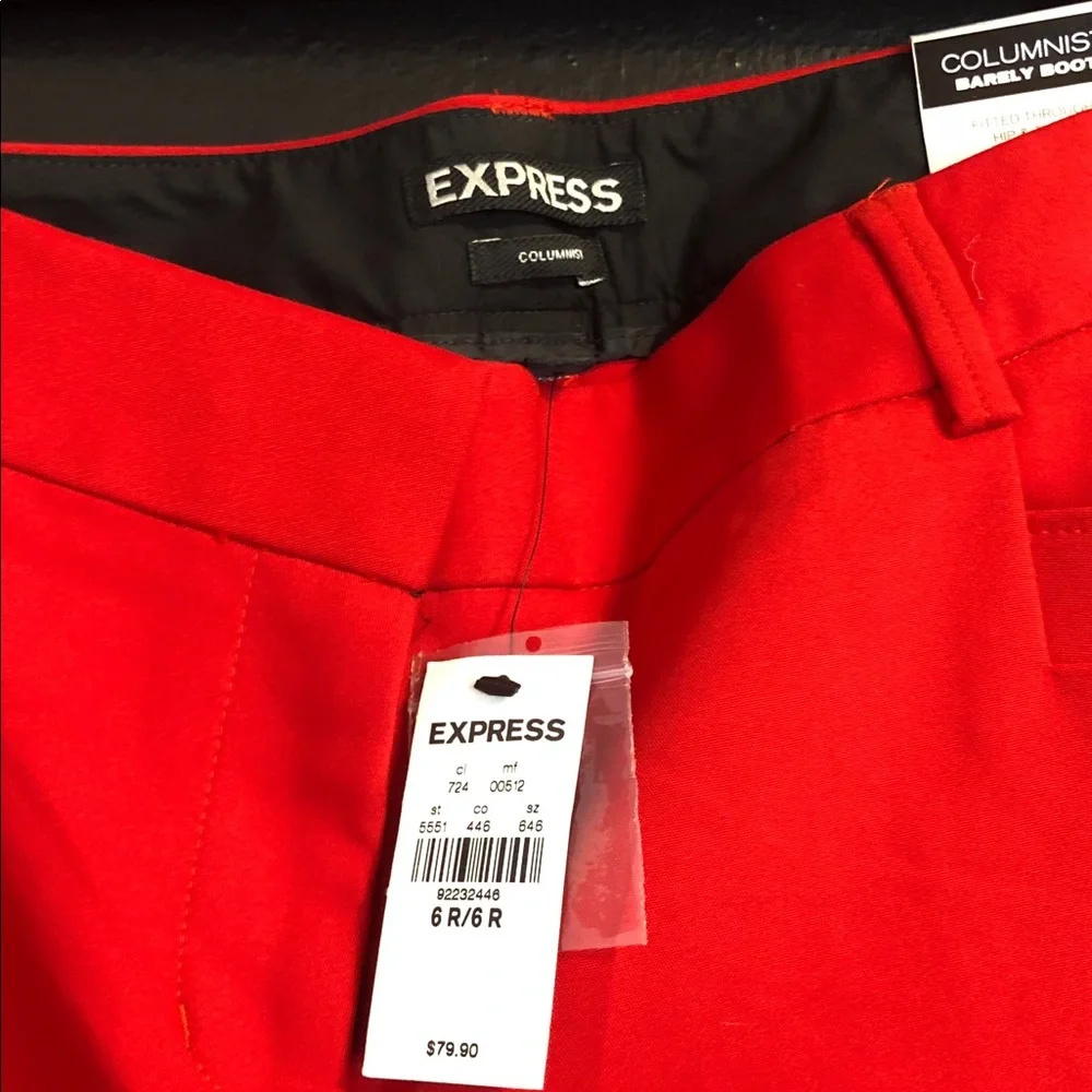 EXPRESS Firecracker Red Columnist Barely Boot Pants - Picture 5 of 6